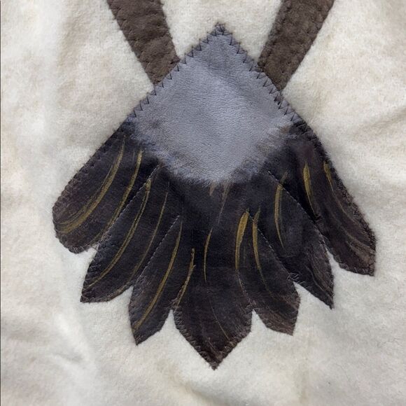 Vintage NOS Eagle Création Nord-Est Wool and Suede hand painted Women's Coat - Picture 5 of 9